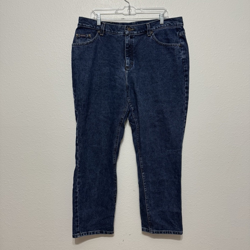 Lee Riders Denim Medium Wash Blue Jeans Straight Leg Womens Size 18 Reg Vintage